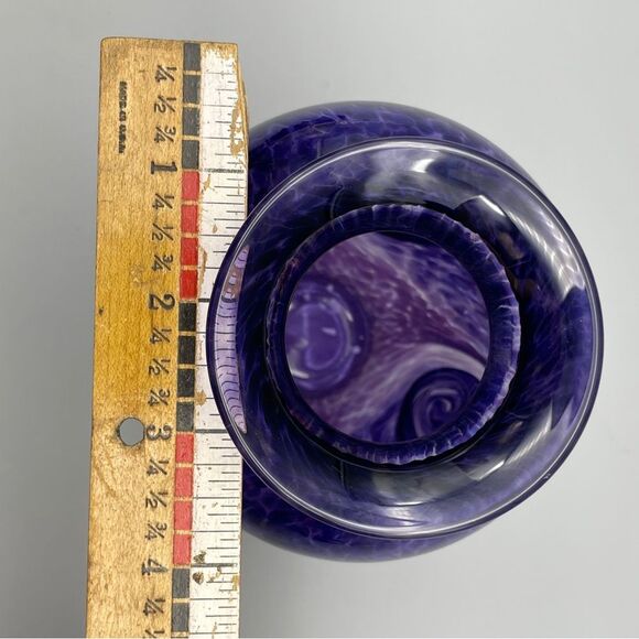 George Averbeck Art Glass Vase Signed 2008 Fire on the Mountain Studios - Picture 13 of 15